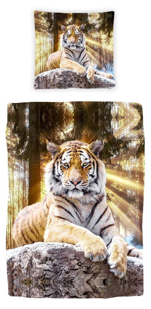 Traumschlaf Bettwäsche Tiger 140x200 cm + 70x90 cm