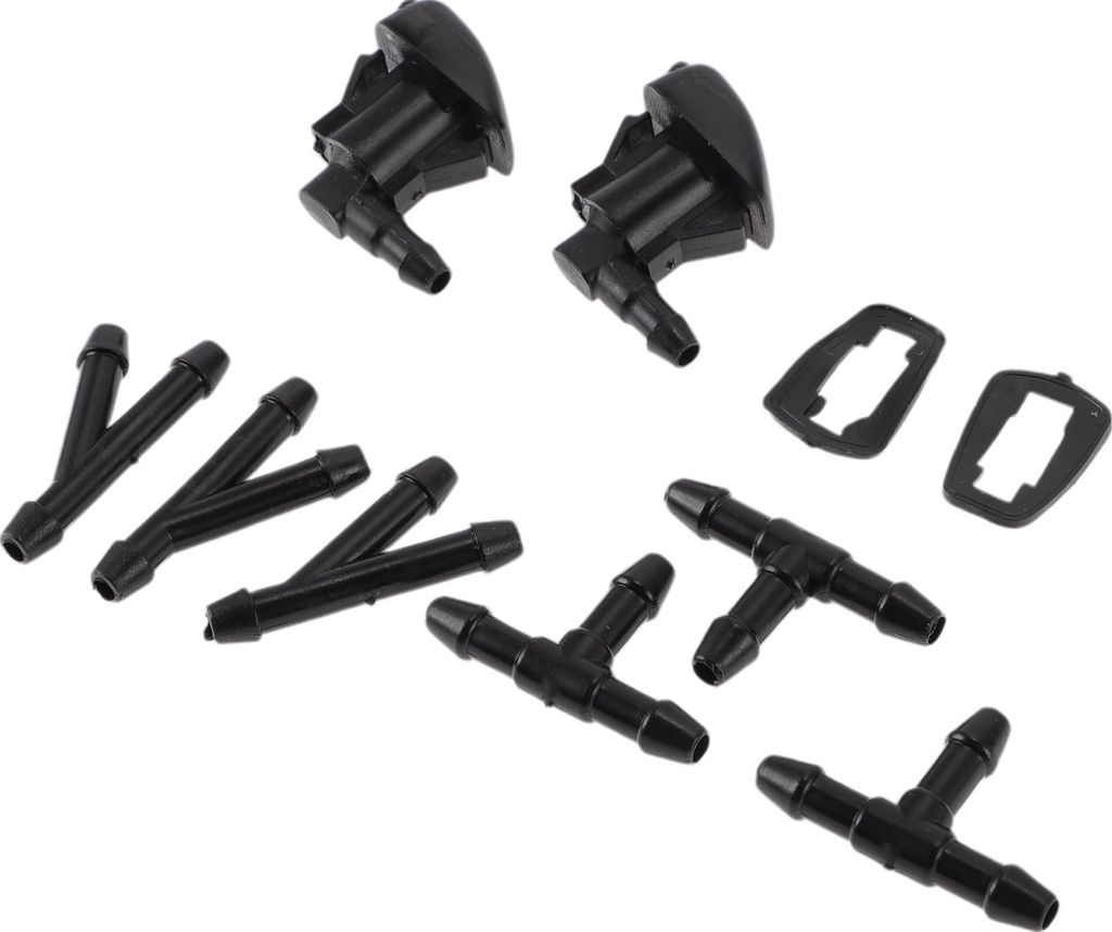 Windschutzscheibenwaschdüse für Toyota Tacoma 2005-2015 vorne mit 3 Stück Y-Schlauchverbinder Auto 8538144010 Schwarz Kunststoff 1 Set