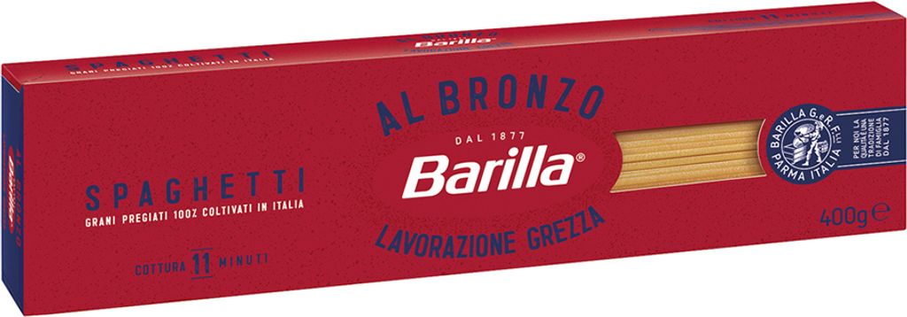 24x Pasta Barilla - BRONZO - Spaghetti - 400g - Aus Bronze gezogene Italienische Nudeln