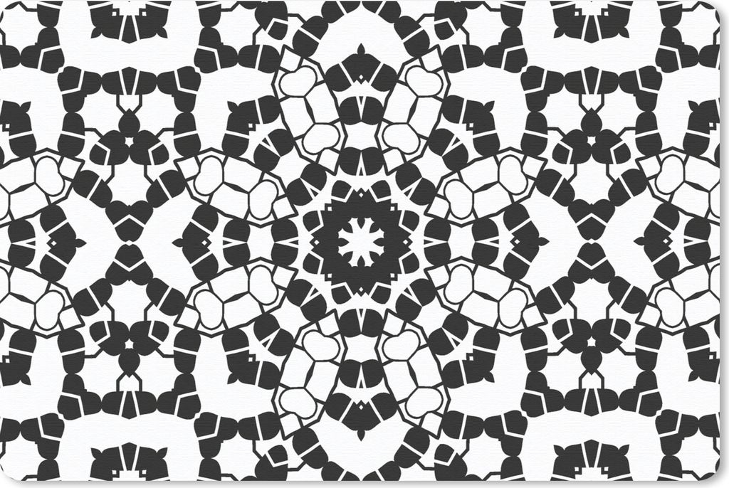 MuchoWow Mauspad Mousepad Mandala - Schwarz und Weiß - Muster 27x18 cm - Mousepads - Maus Mat - Pad - Mausunterlage - Büroartikel - Desk Matten
