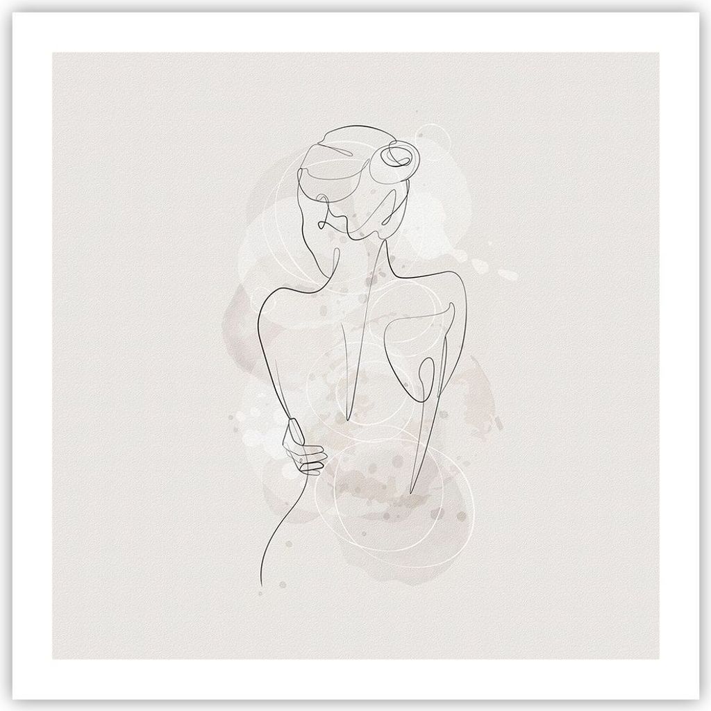 Poster - Poster ohne Rahmen - Frau Rücken Rücken - 60x60 cm - Wand Bild - Wanddeko - Wandbilder - Kunstposter - Wandposter - Bilder - Kunstdruck ...