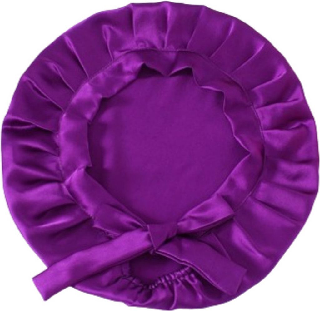 INF Schlafmütze für langes Haar, 100 % seide Violett