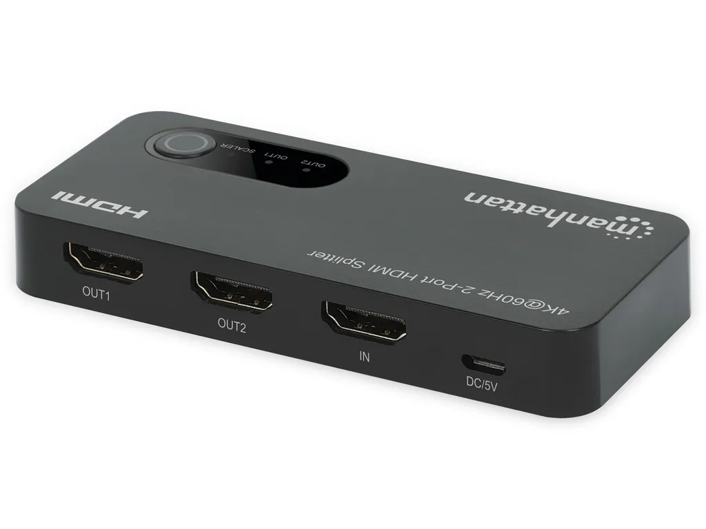 Manhattan Splitter HDMI 2 Ports 4K@60Hz avec Downscaling Actif 18G