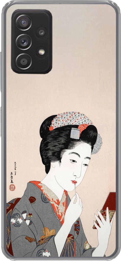MuchoWow Handyhülle Schutzhülle Hülle für Telefoonhoesje Samsung Galaxy A53 5G Japanisch - Frau - Make-up - Altmodisch Silikon Softcase Handy...
