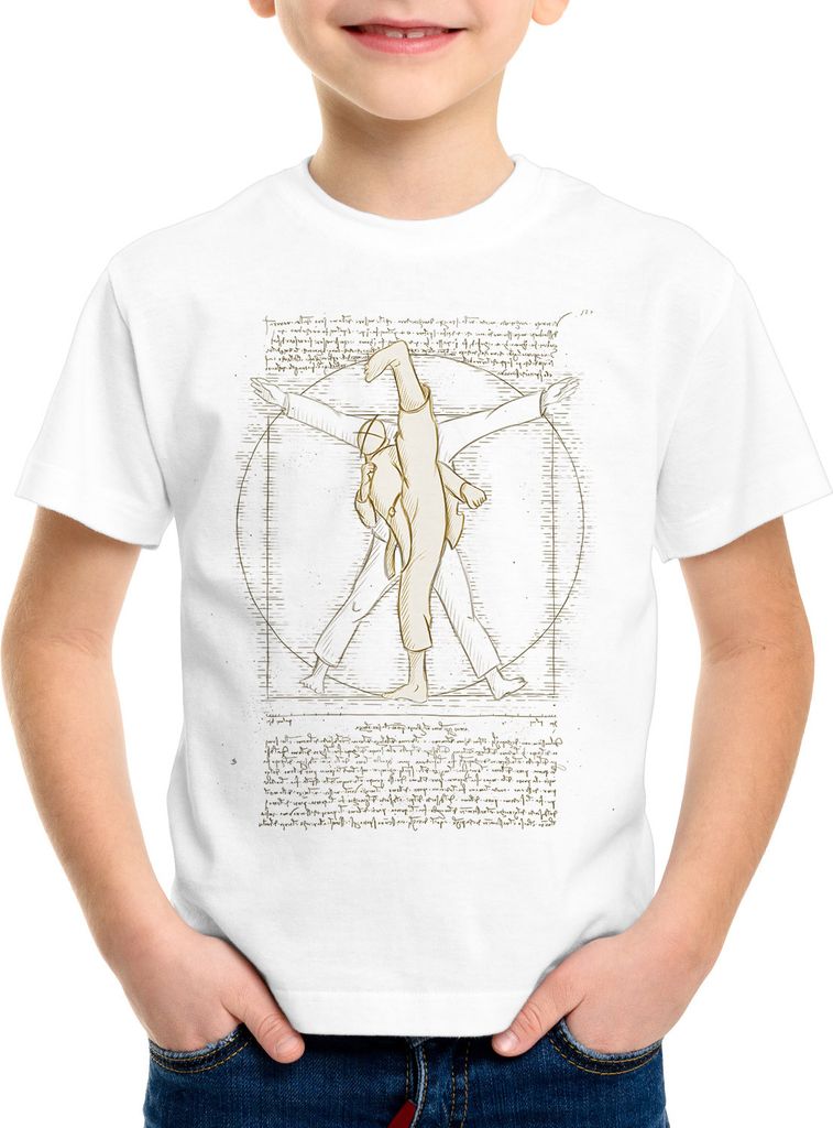 style3 Vitruvianischer Kampfsportler Kinder T-Shirt karate judo jiu jitsu