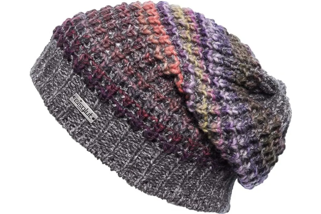 Bonnet Femme EISGLUT Vivien 472.42 en Maille Douce Anthracite Mauve