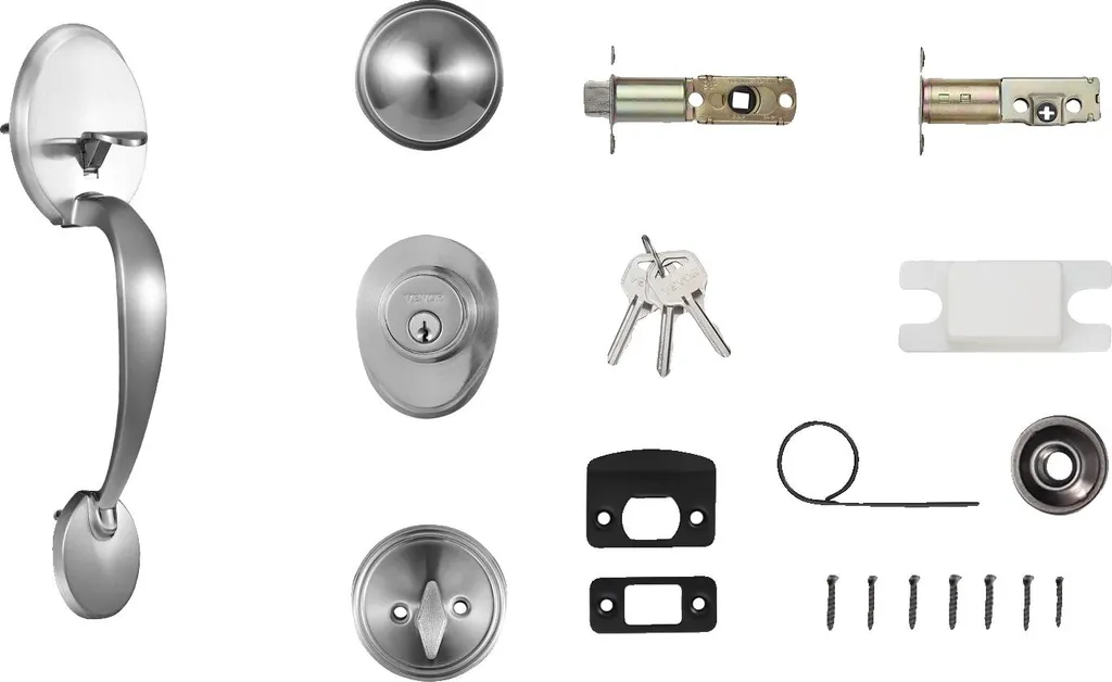 Serrure anti-blocage avec entraxe ajustable, kit en zinc pour porte