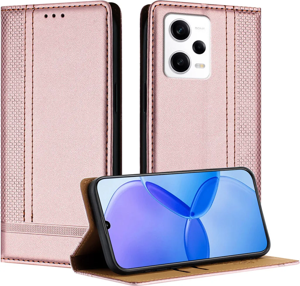 Slim Cover Xiaomi Redmi Note 12 Pro+ 5G Rosa Pelle Stand Case