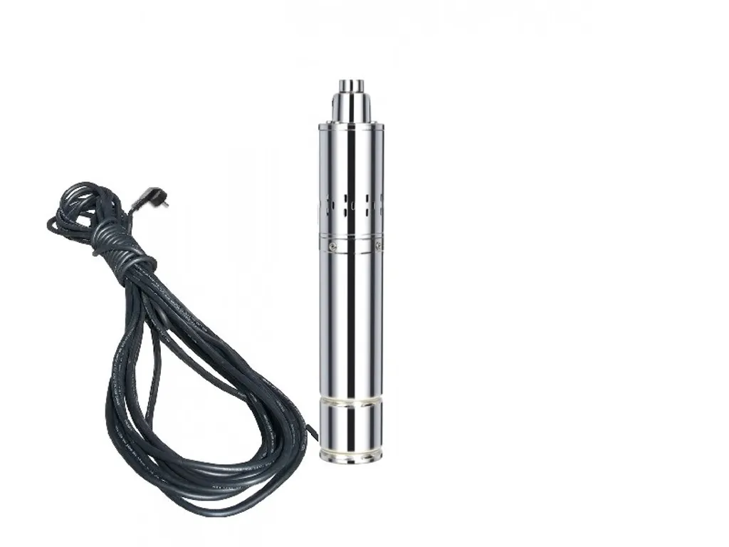 Pompe Immergée Inox 1.1KW avec Câble 15m pour Forage de 120m 1500L/H