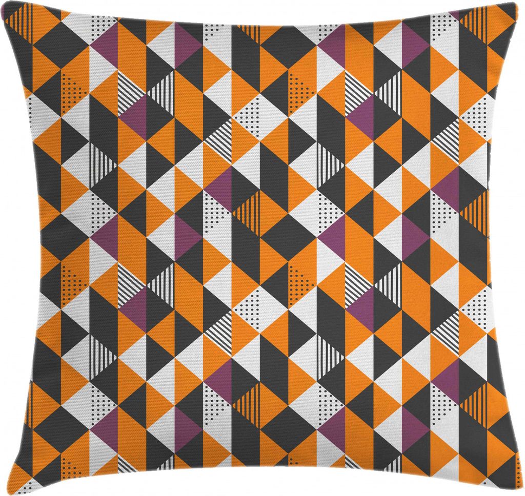 ABAKUHAUS Geometrisch Kissenbezug, Bunte Kunst Triangles, Beidseitiges Digitaldruck mit Reißverschluß Farbfest Pflegeleicht und Waschbar, 50 x 50...