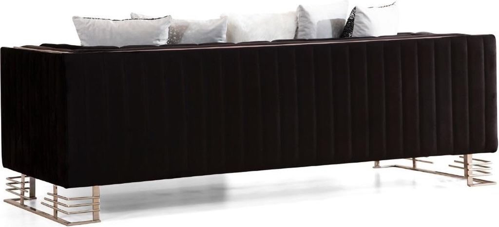 Schwarz-Weiße Sofas Luxus Wohnzimmer Garnitur Dreisitzer Sessel 4tlg Set