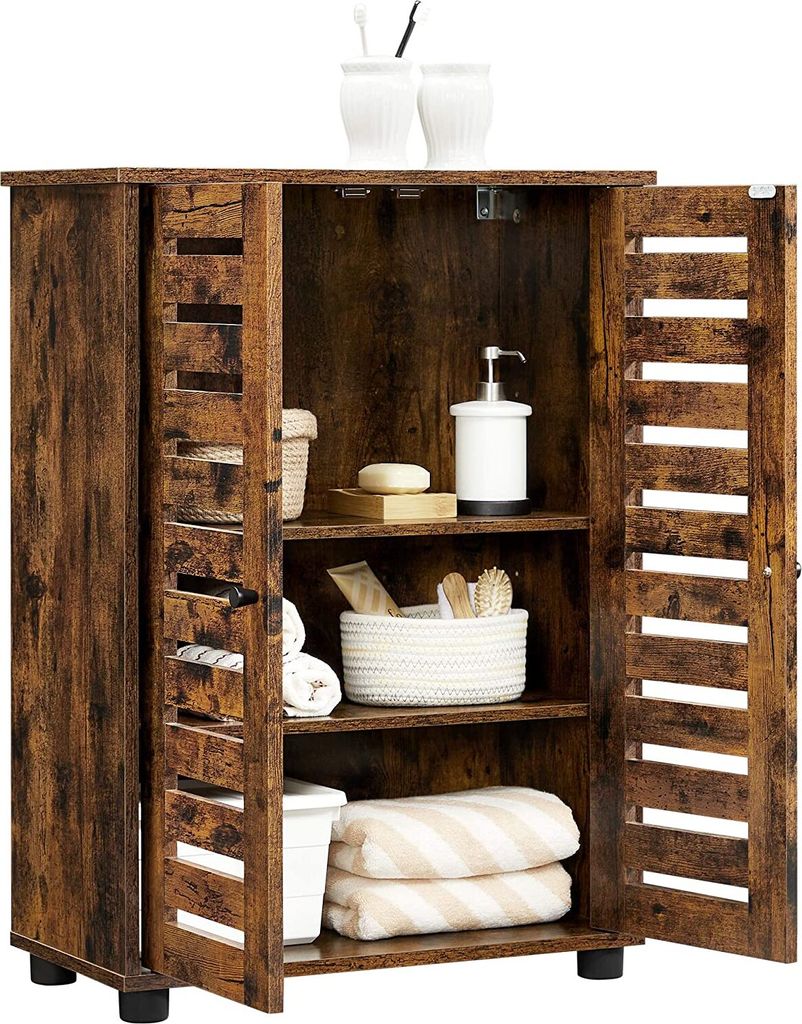 VASAGLE Badezimmerschrank mit Lamellentüren, 2 Produktbild 6
