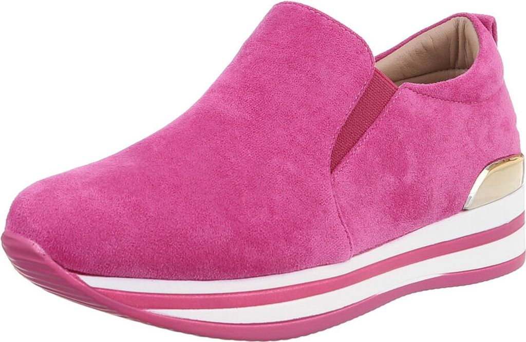Ital-Design Damen Freizeitschuhe Wildlederoptik Sneakers Low 89322662 Pink Gr. 39
