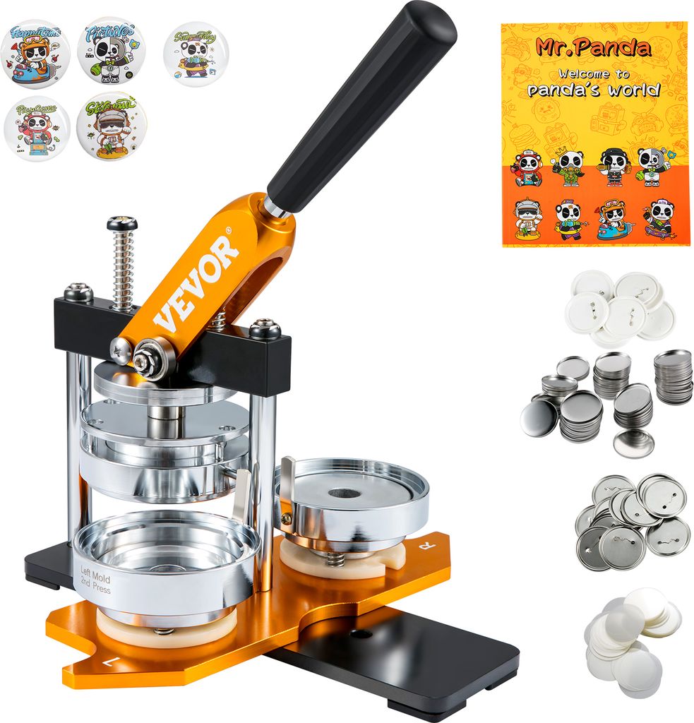 VEVOR Buttonmaschine 75 mm Badge Punch Press Kit, Kinder Produktbild 