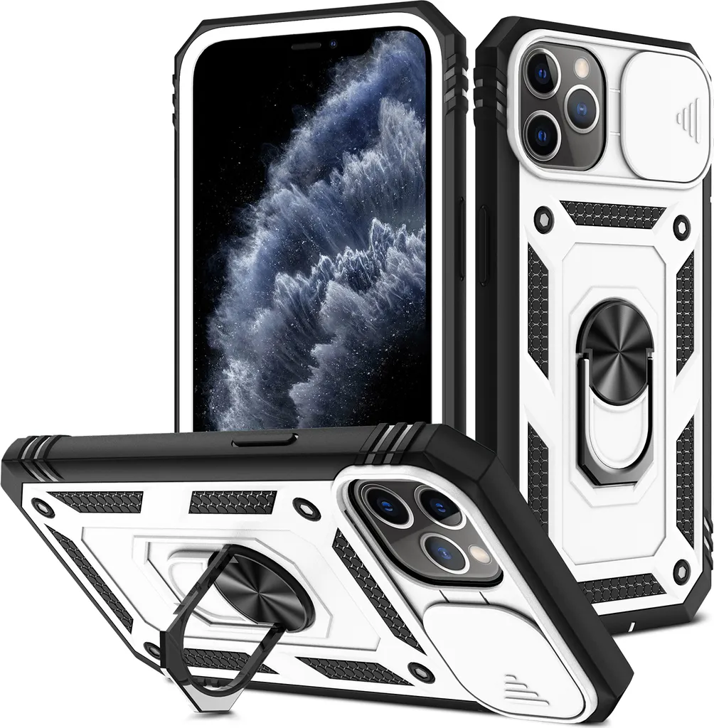 Cover iPhone 11 Pro Max Bianca: Protezione Fotocamera e Porta Carte