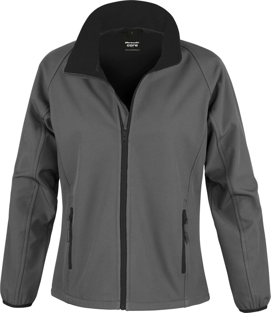 Result Core - Softshelljacke Zum Bedrucken für Damen BC5519 (M) (Holzkohle/Schwarz)