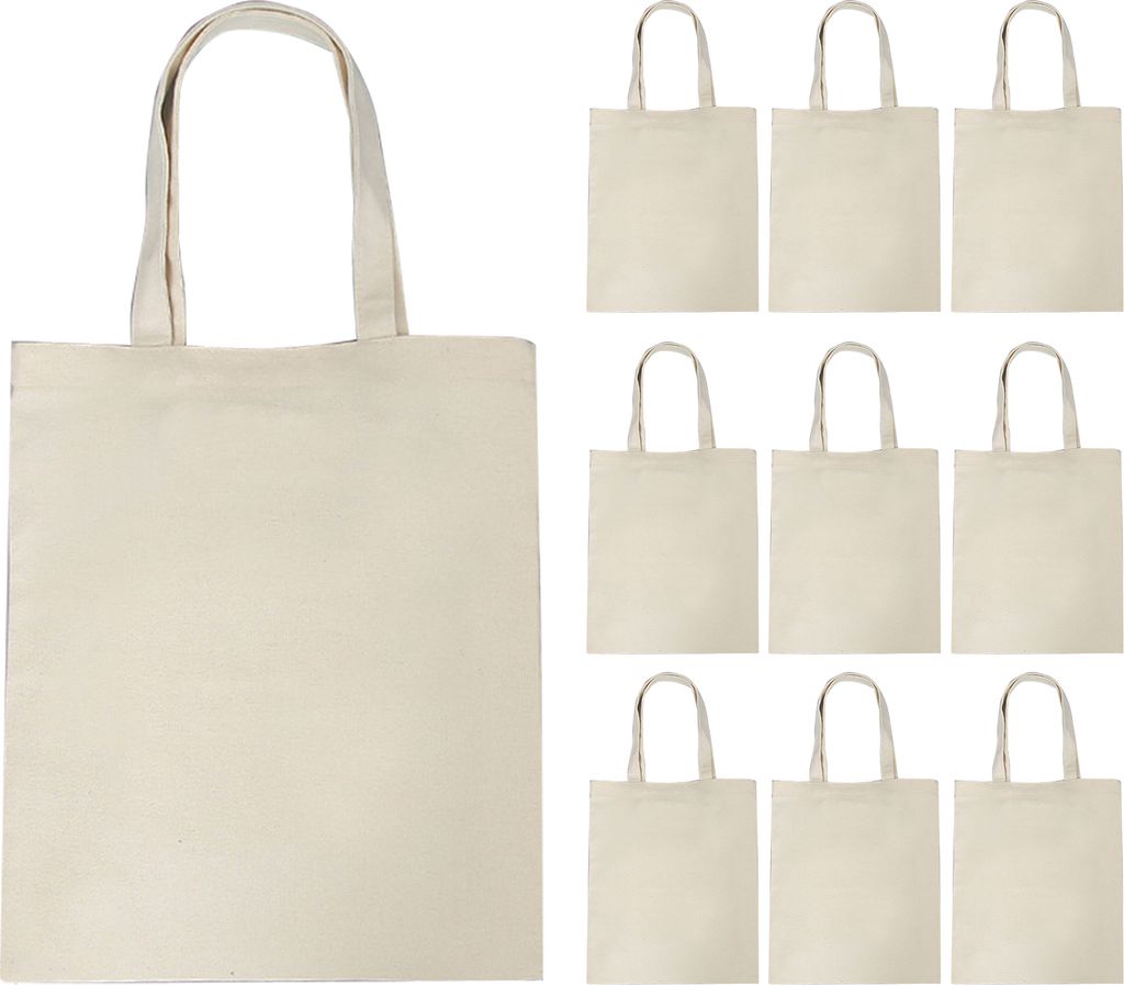 10 STueCKE Segeltuchtasche Handtasche Grosse Kapazitaet Einfarbig Faltbare Wiederverwendbare Leichte Einkaufstasche Stofftasche Tragetasche