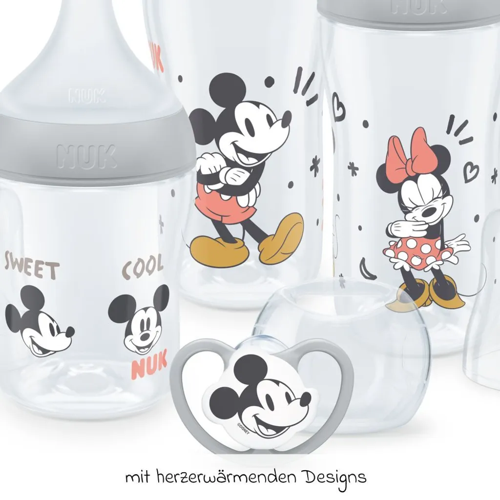 Kit Naissance NUK Perfect Match Disney - Pack Biberons Gris pour Bébé - 12
