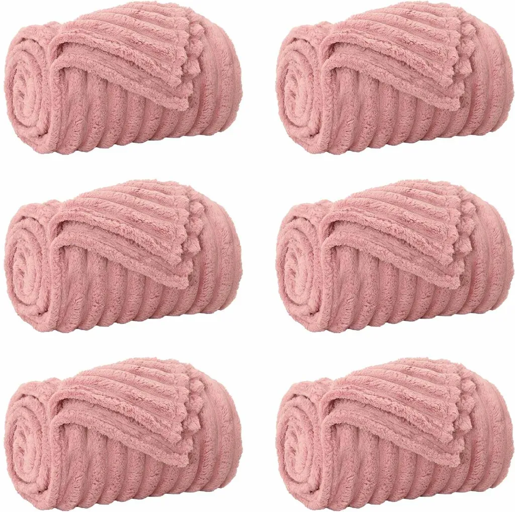 vidaXL 6 Coperte Rosa in Pile 240x220 cm - La Scorta Morbida Salva-Inverno
