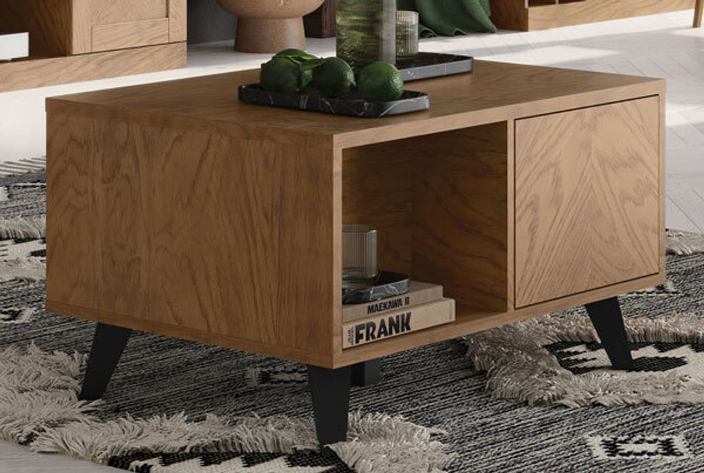 Couchtisch Cozy Wohnzimmertisch 80x60x48cm Eiche Rustikal teilmassiv