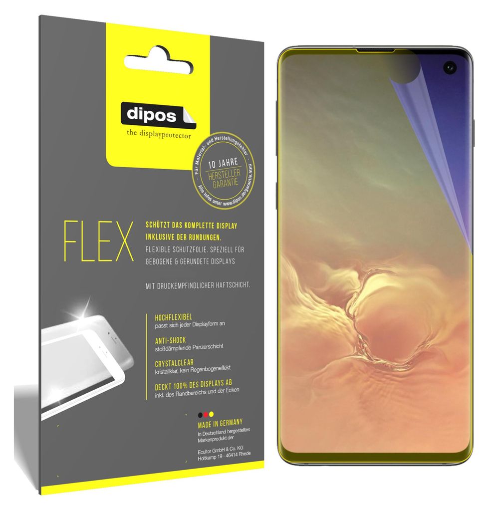A product packaging for a screen protector and a smartphone with the screen protector being applied.