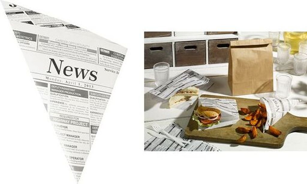 PAPSTAR kužeľ "Novinový papier", 270 x 190 x 190 mm z Obrázok produktu 
