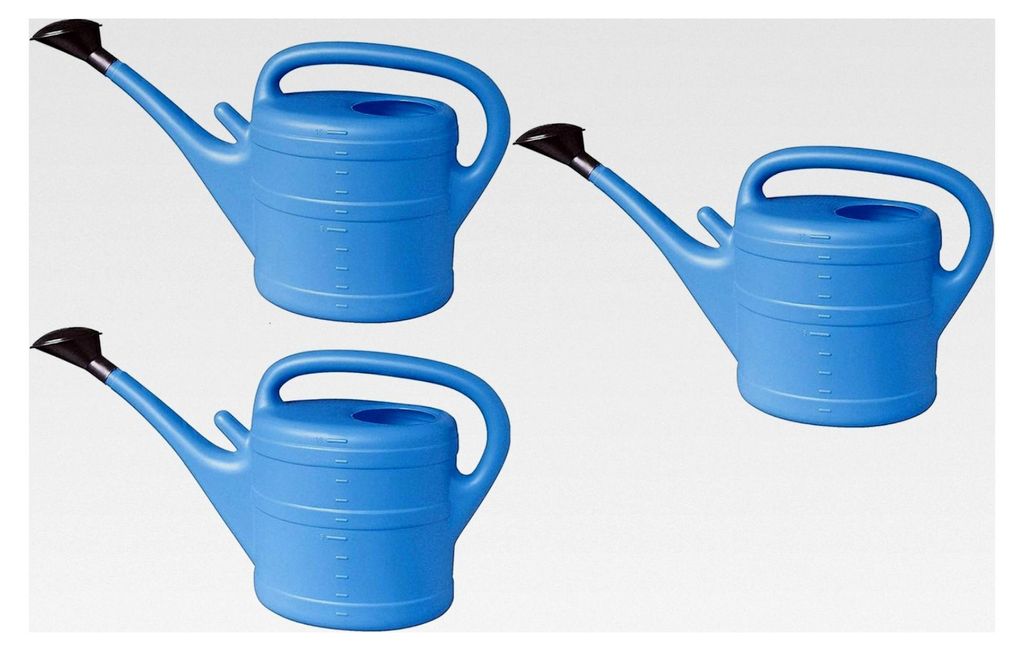 3X Gießkanne 10L + 1x Blumenkanne aus Kunststoff für Garten und Zimmerpflanzen