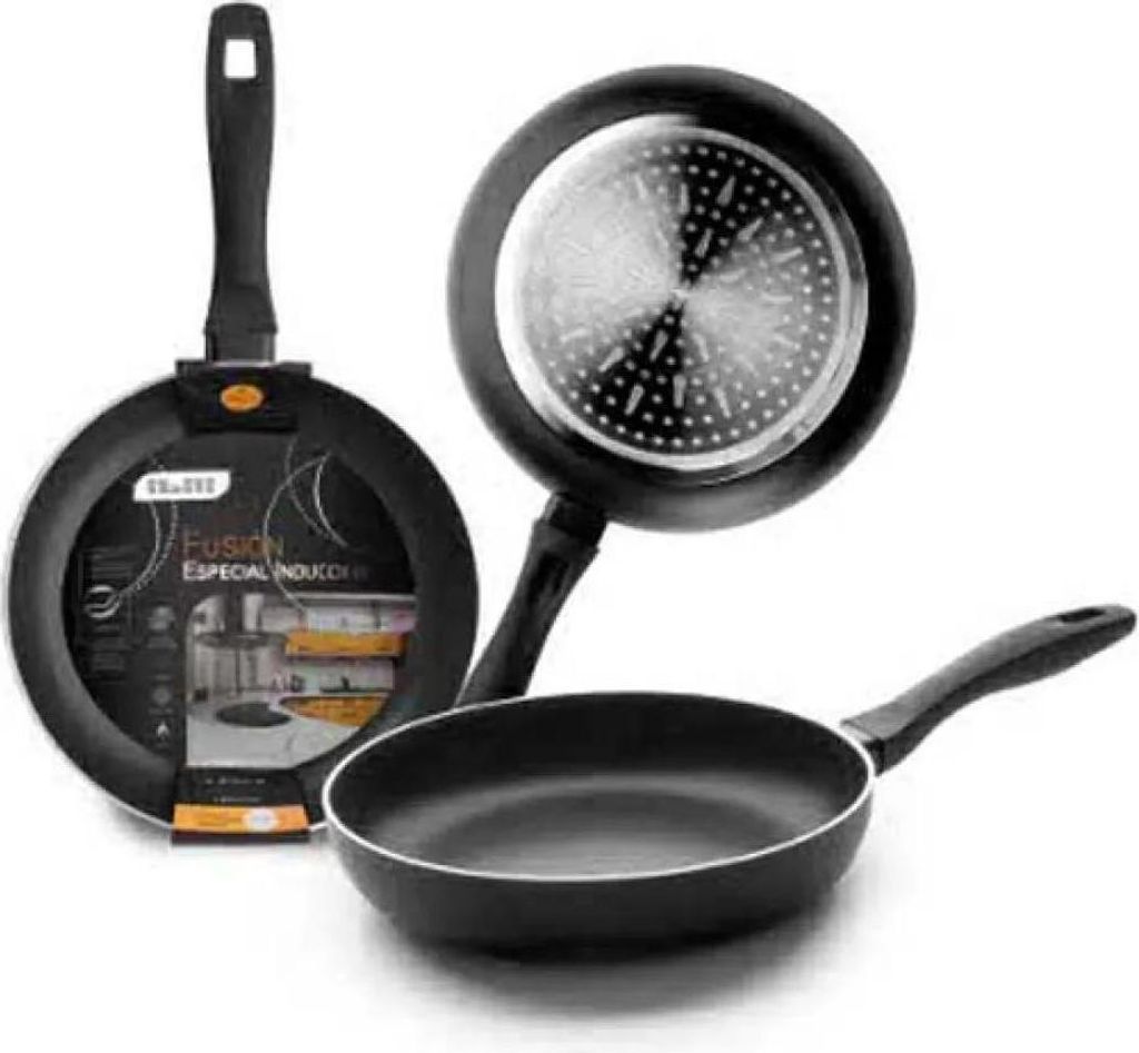 Ibili 450020, Rund, Allzweckpfanne, Schwarz, Edelstahl, Keramik, Gas, Induktion, 20 cm