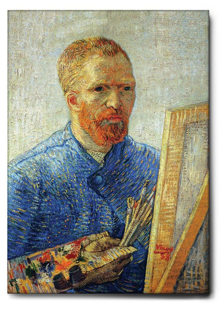 Giallobus - Selbstporträt vor der Staffelei - Vincent Van Gogh - 70L x 100W cm - Bild - Leinwand mit Standardrahmen