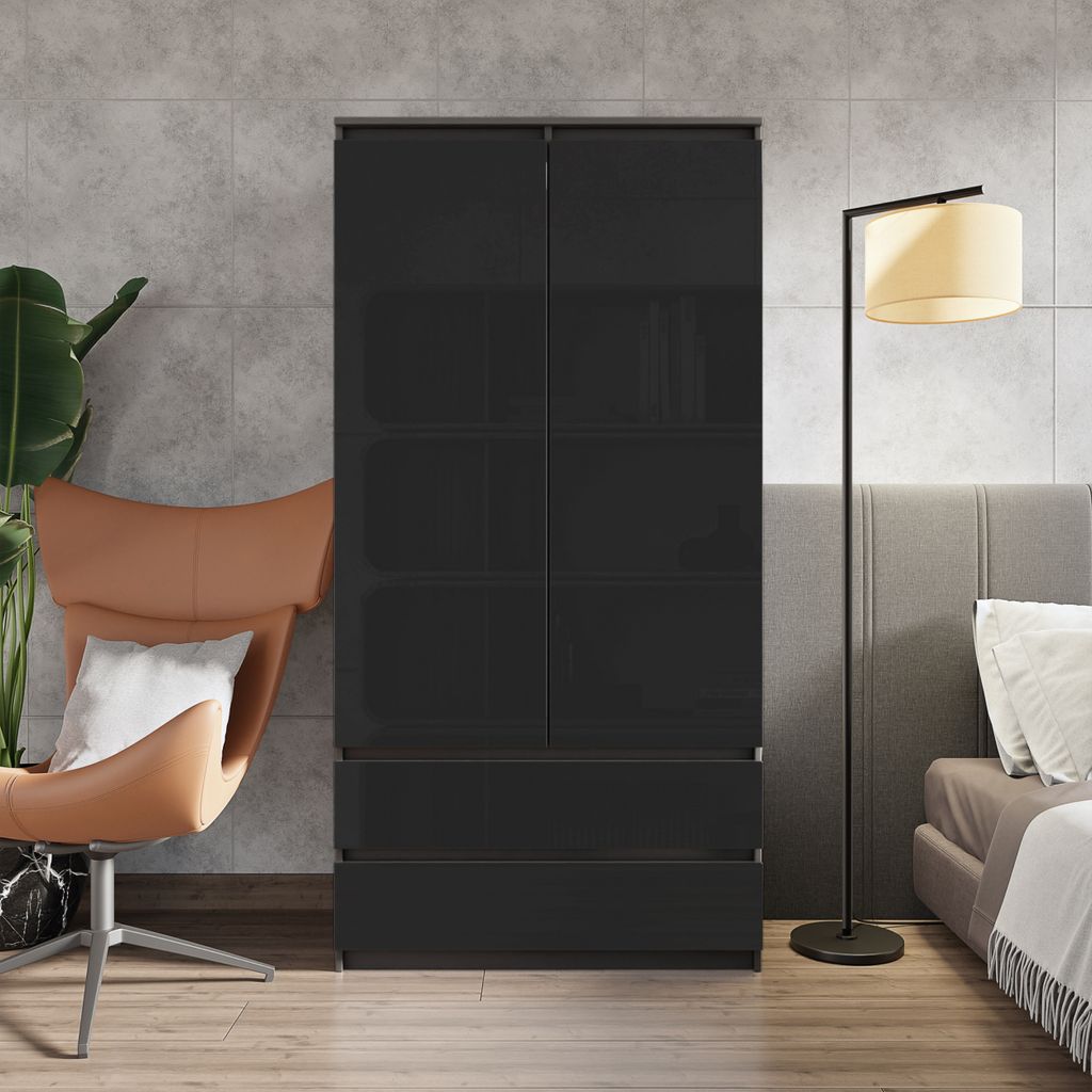 JOELLE - Kleiderschrank mit 2 Türen und 2 Schubladen -  Produktbild 3