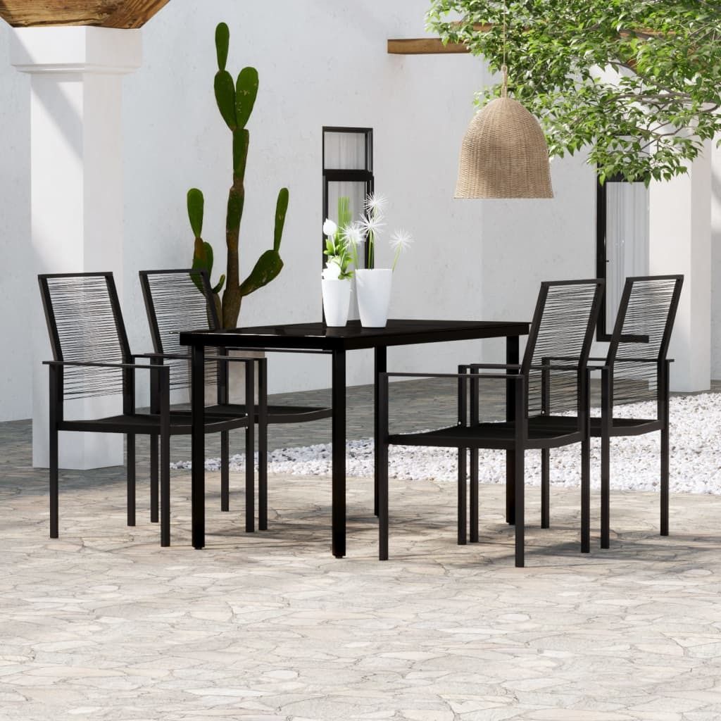 The Living Store 5-tlg. Garten-Essgruppe Schwarz