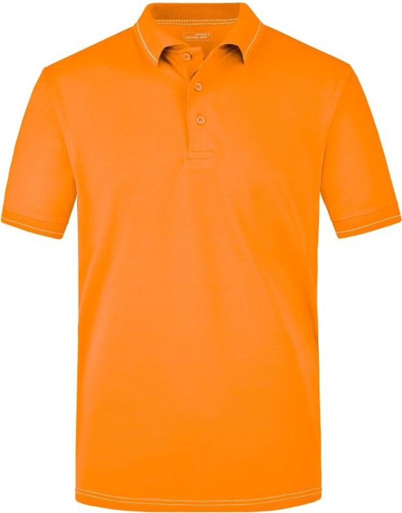 Hochwertiges Poloshirt mit Kontraststreifen orange/white, Gr. 3XL