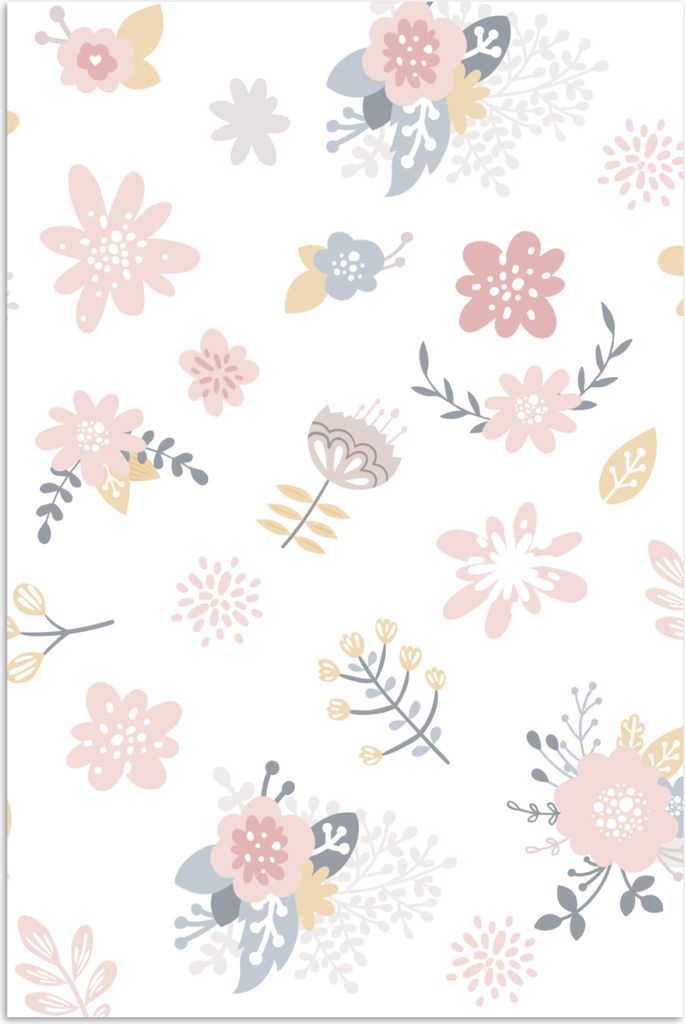MuchoWow Poster Blumen - Muster - Pastell - Rosa - Baby - Kind 120x180 cm - Kunstposter