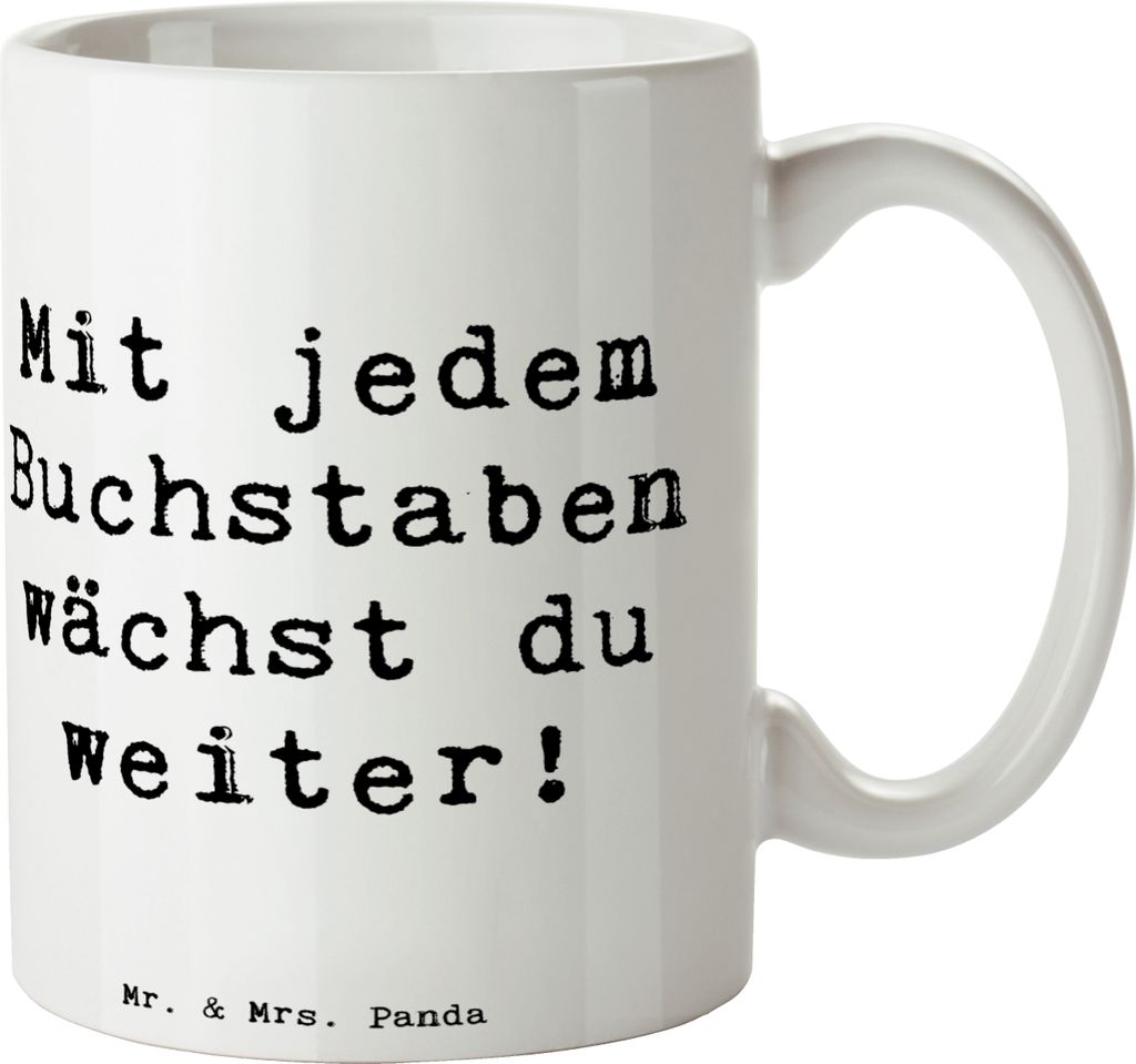 Mr. & Mrs. Panda Pott Spruch Schulanfang Inspiration - Weiß Produktbild 