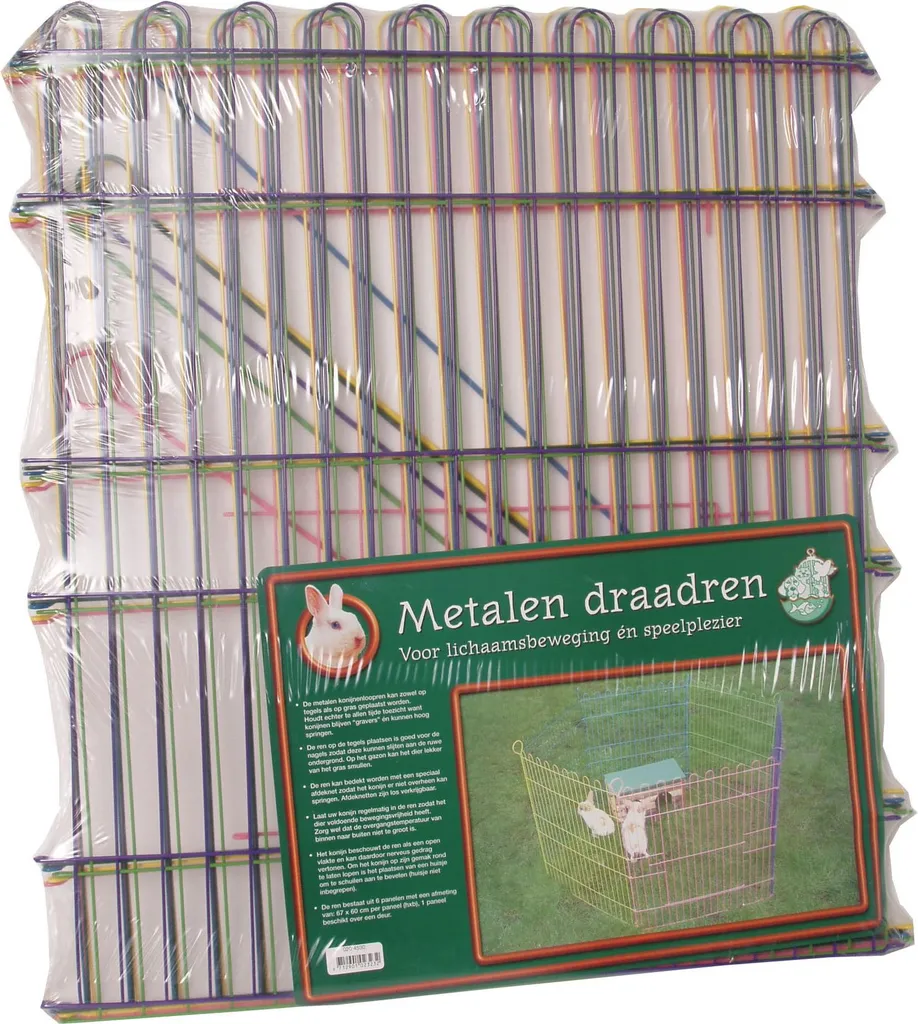Cage en fil métallique multicolore 6 panneaux - Parc modulable modulable