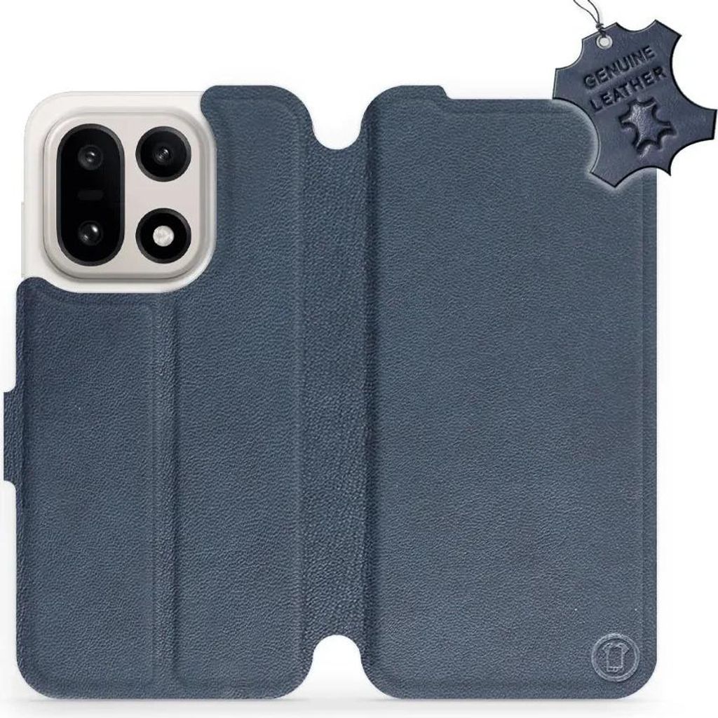 Echtleder Handyhülle für OnePlus 15, Mobiwear Leather, Dunkelblau