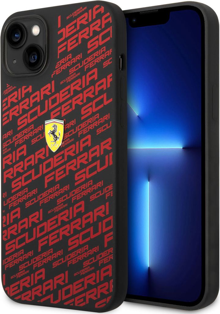 Ferrari iPhone 14 & 15 Plus Hardcase Backcover - Scuderia All-Over - Black