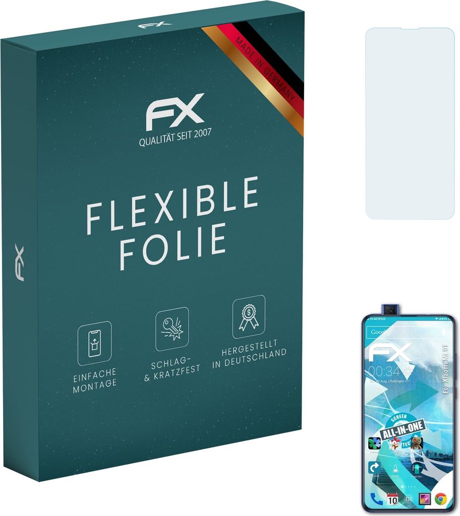 atFoliX FX-ActiFleX 3x Schutzfolie kompatibel mit Xiaomi Mi 9T Folie