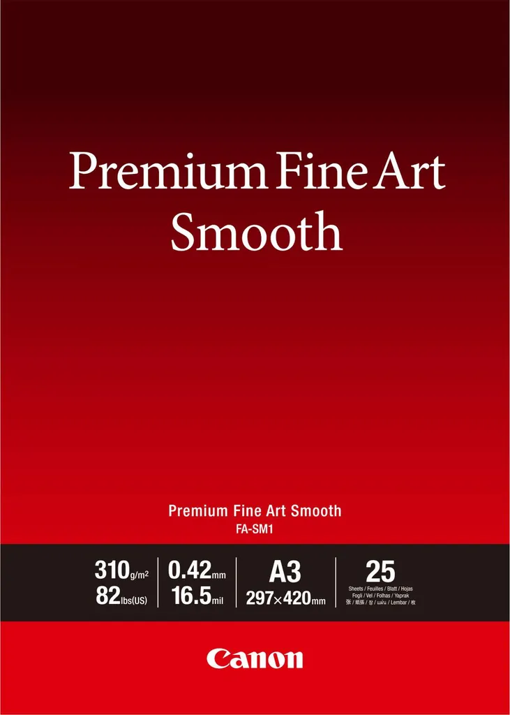 Carta Canon FA-SM1 A3 Fine Art Smooth - 25 Fogli Professionali 310gsm
