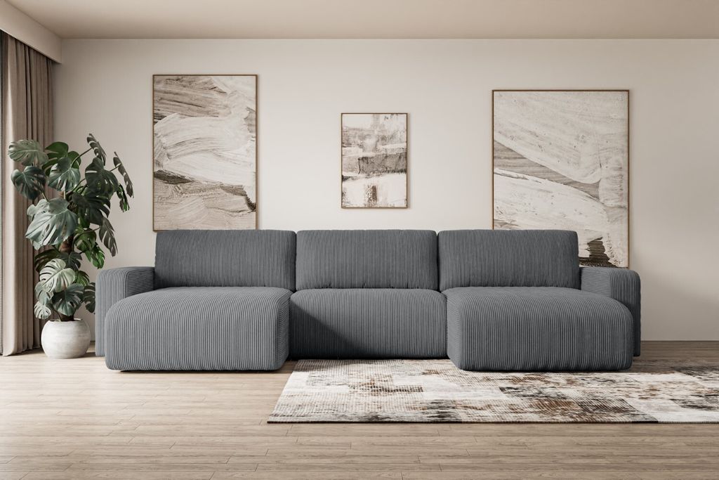 ALTDECOR Ecksofa mit Schlaffunktion und Bettkasten Corner Sofa Eckcouch Couch U-Form universal, links/rechts Schlafcouch Ausziehbar Wohnlandschaft ...