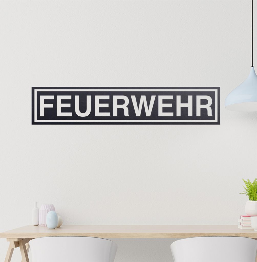 Feuerwehr Wandtattoo in 6 Größen - Wandaufkleber Wall Sticker - Dekoration, Küche, Wohnzimmer, Schlafzimmer, Badezimmer