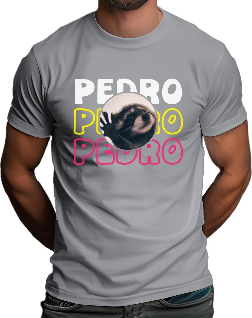 Pedro Pedro Pedro Tanzender Waschbär Meme Herren T-Shirt, Produktbild 