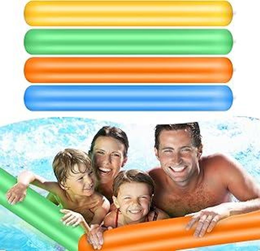 4 Stück Schwimmnudel für Kinder & Erwachsene 105 cm, Lange Poolnudel, Schwimmstange Pool Langlebiger Poolnudel Hohl Schwimmnudel, Schwimmhilfe f...