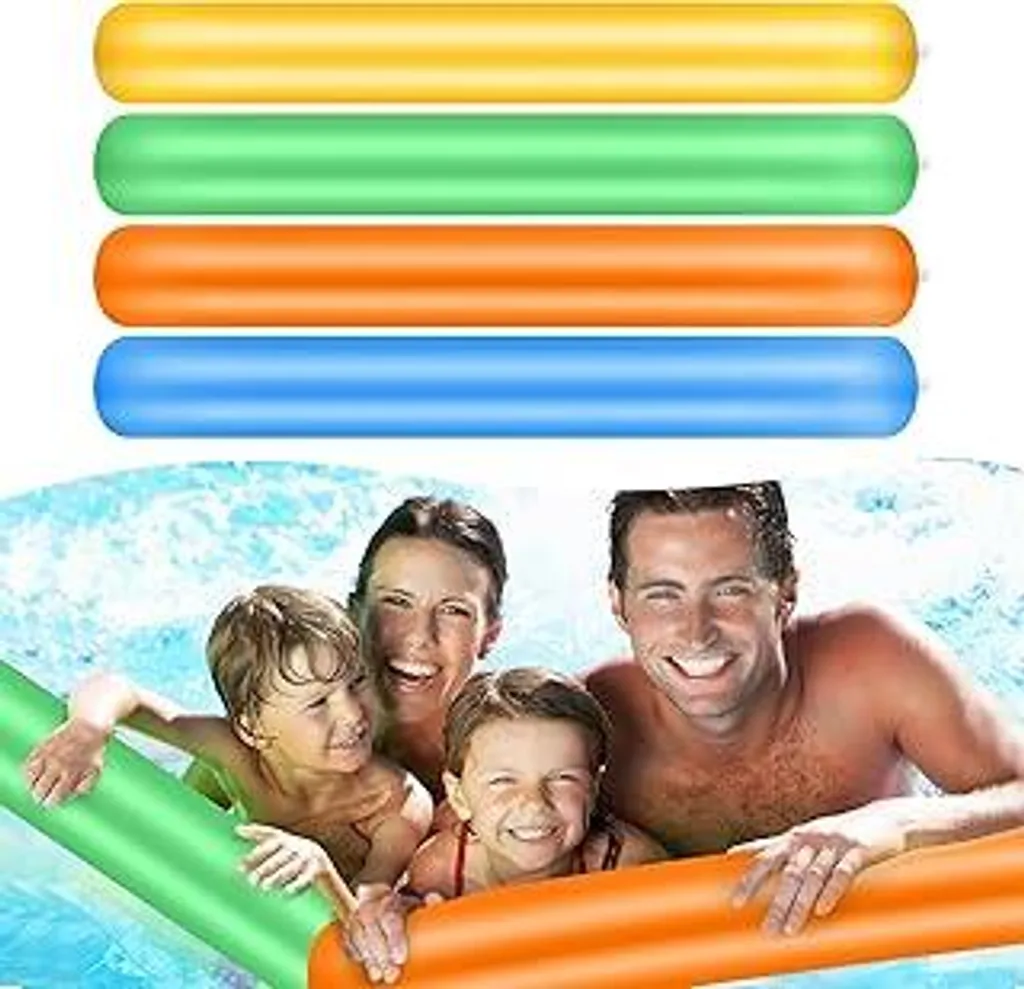 4 Tubi Colorati da Piscina 105cm - Accessori per Pool Party e Mare