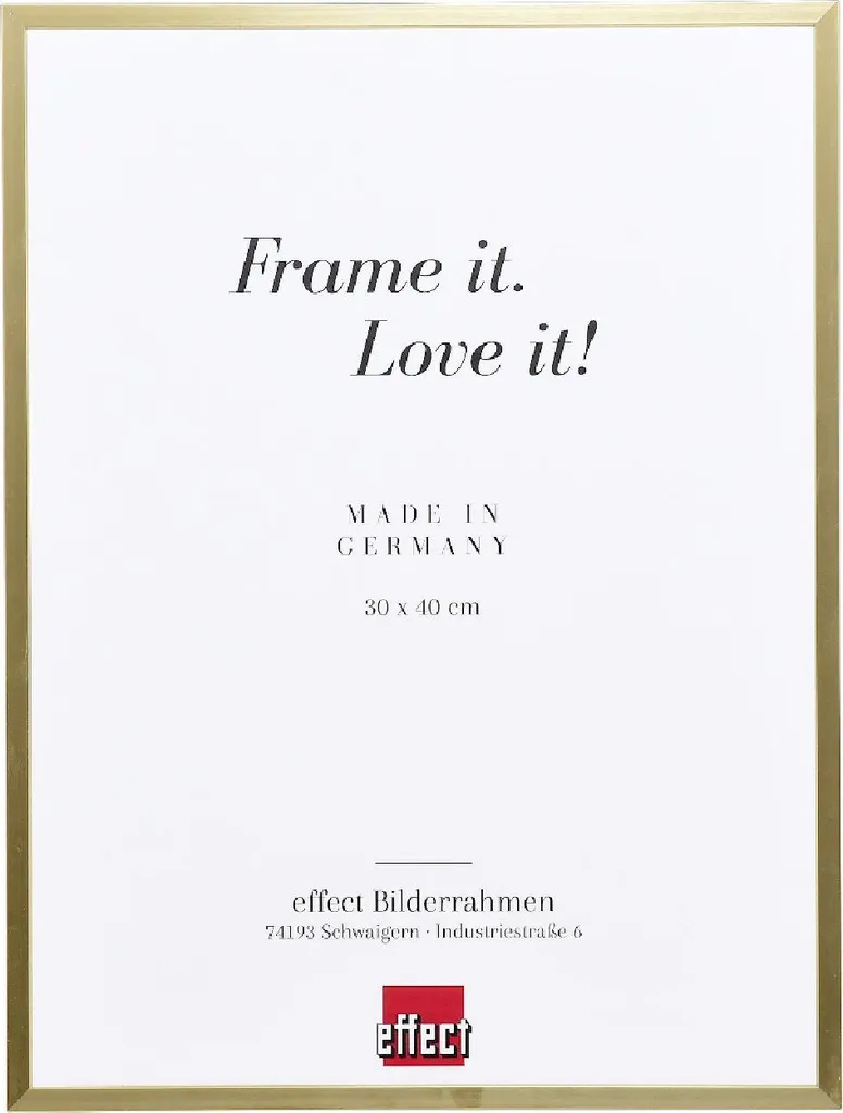 Cornice per foto in alluminio Effect Serie 2 vetro trasparente oro 50x60 cm