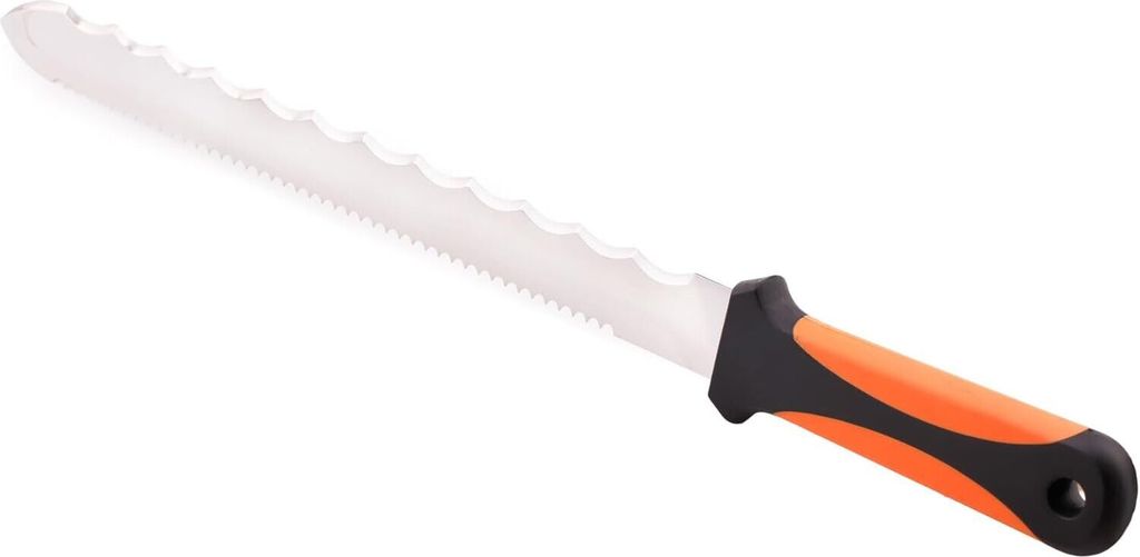 MIVOS Profi Dämmstoffmesser mit Edelstahl Scharfe Doppelklinge 280 mm - Doppelschneidig Dämmwolle Messer mit 28 cm Gezackte Klinge - Isoliermesser