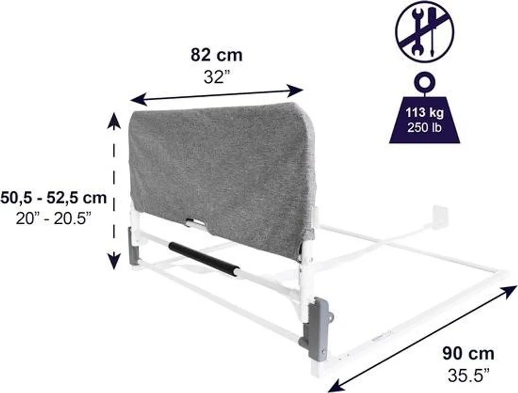 Éviter les chutes de lit - Barrière de lit réglable et pliable robuste - 4