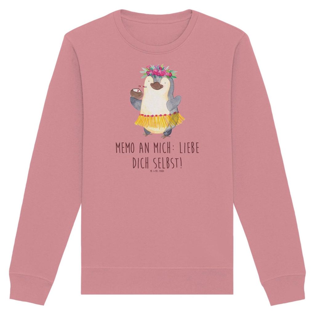 Mr. & Mrs. Panda Baumwoll Pullover Pinguin Kokosnuss Größe XS - Canyon Pink - Geschenk, Pulli, Sweater, Ferien, Urlaub, Bio-Pullover, Aloha, Hawa...