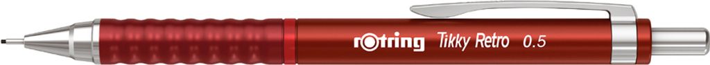 Rotring Tikky Retro, Rot, Kunststoff, Grau, 2B, 0,5 mm, Produktbild 