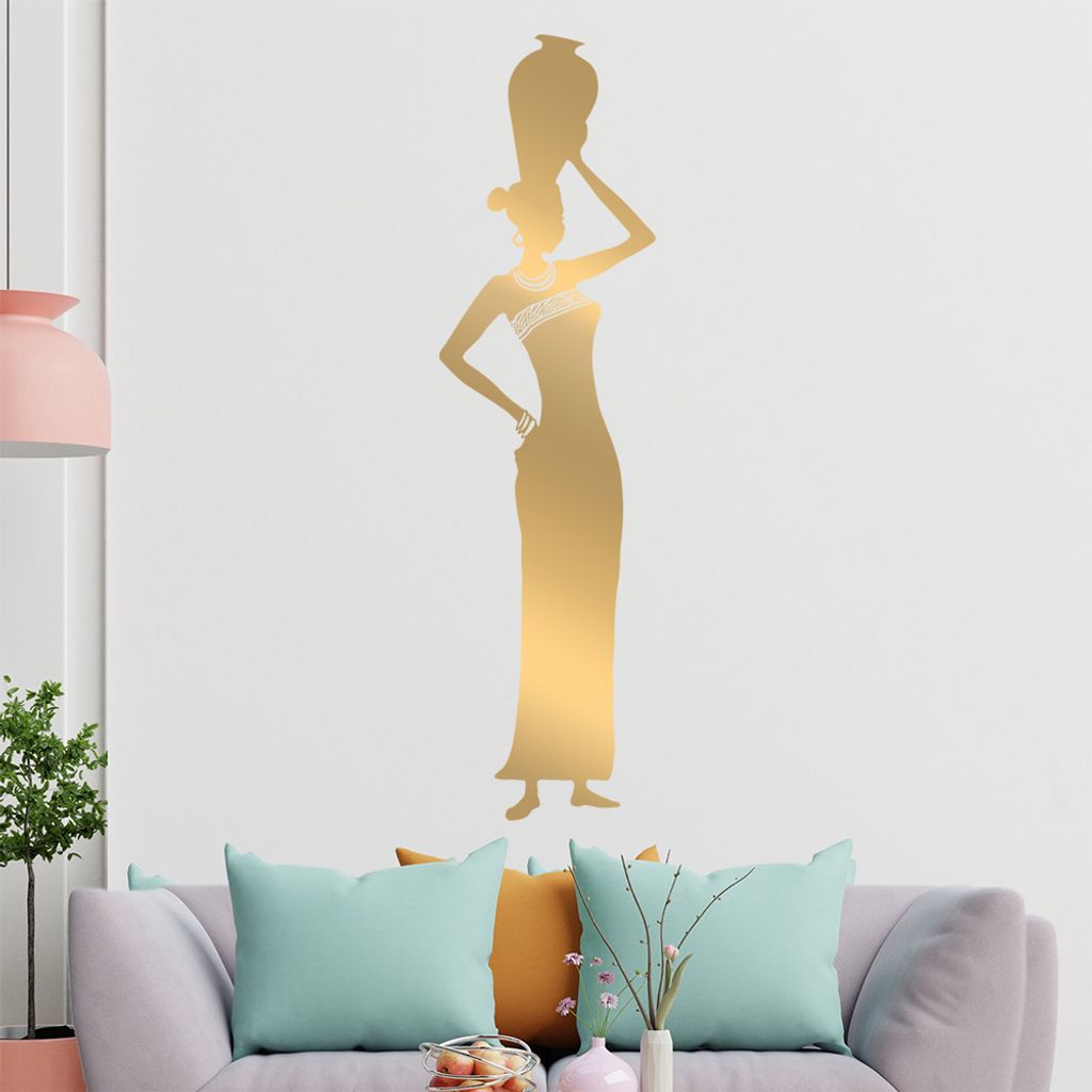 KIWISTAR Afrikanerin Topfträger Wandtattoo in 6 Größen - Wandaufkleber Wall Sticker - Dekoration, Küche, Wohnzimmer, Schlafzimmer, Badezimmer